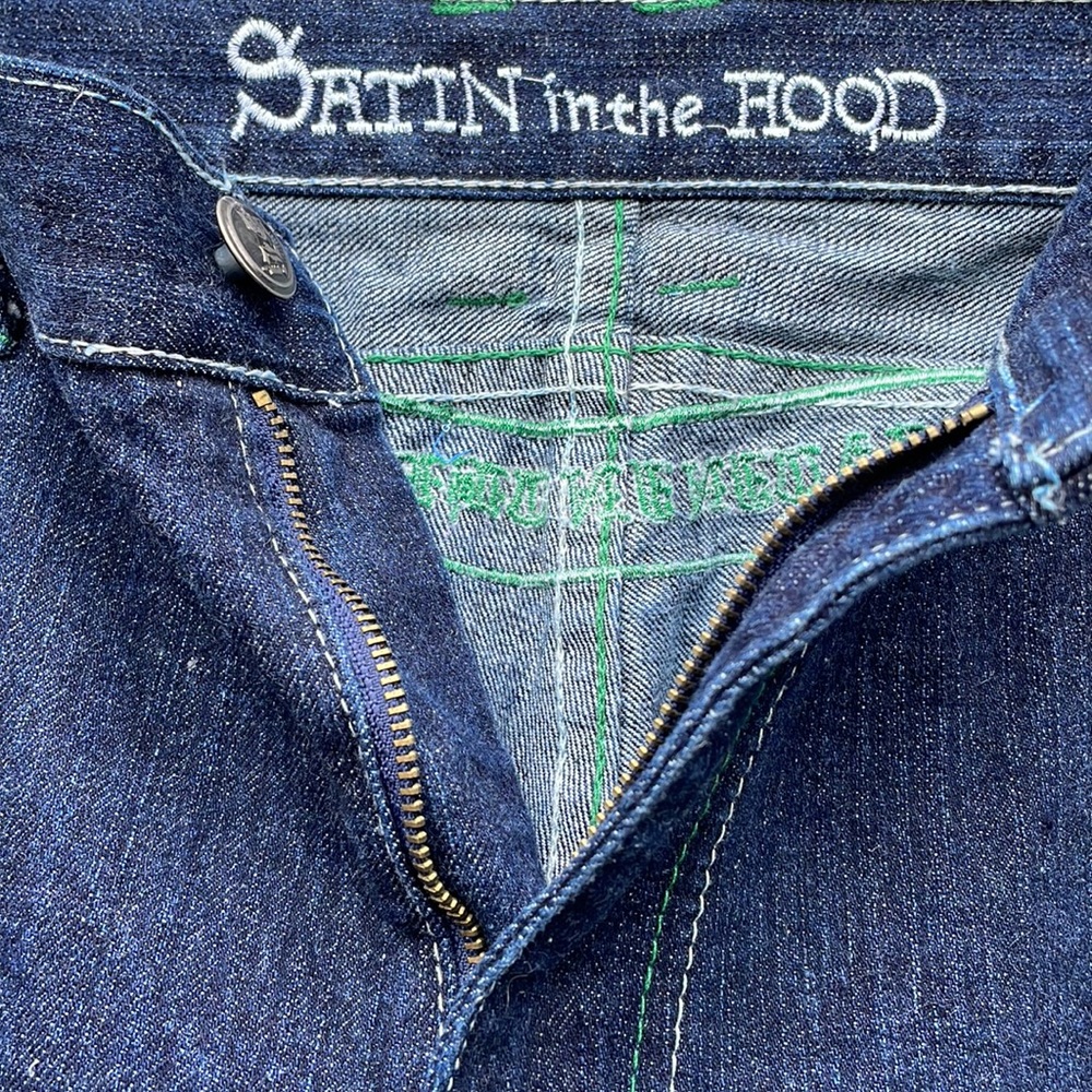 RARE SITH Satin in the Hood LOYALTY POWER RESPECT Men’s Big & Tall Jeans Sz 40 - Picture 8 of 10